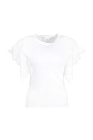 City Life Dames shirt km ronde hals kort City Life 212604 W80030 11-0602 off white