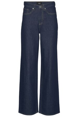 Vero Moda Dames broek wijd denim Vero Moda 10297608 dark blue denim rinse