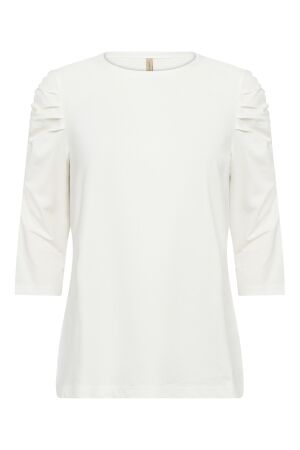 Soya Concept Dames shirt 3/4 mw ronde hals kort Soya Concept 26864 1100 offwhite