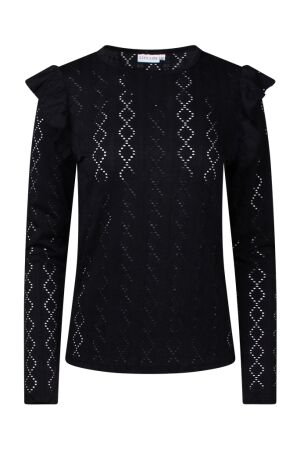 City Life Dames shirt lm ronde hals kort City Life 213583 W90373 black