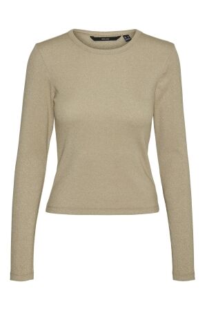 Vero Moda Dames shirt lm ronde hals kort Vero Moda 10320290 silver mink