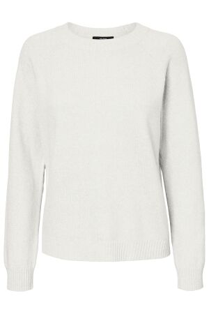 Vero Moda Dames trui lm ronde hals kort Vero Moda 10221006 snow white