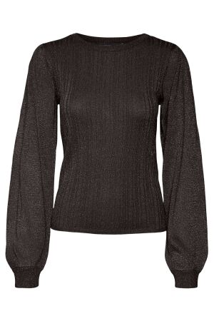 Vero Moda Dames trui lm ronde hals kort Vero Moda 10318046 chocolate torte