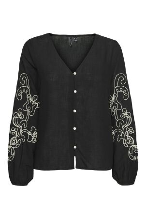 Vero Moda Dames blouse lm kort Vero Moda 10311153 black