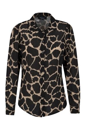 Elvira Casuals Dames blouse lm kort Elvira Casuals E5 24-001 0133 giraffe