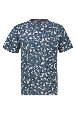 Lerros Heren shirt km ronde hals Lerros 2523013 crispy blue 443