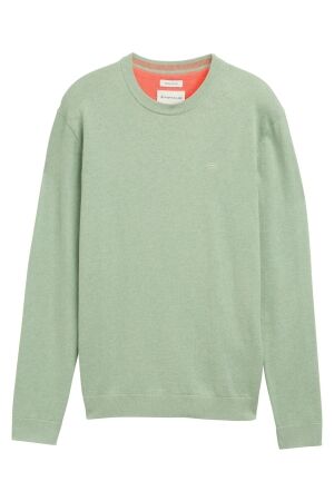 Tom Tailor Heren trui lm ronde hals Tom Tailor 1039810 37098 spring green melange