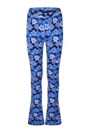 D Zine Meisjes broek pantalon strak D Zine Malina aop W90236 bloem deep ultramarine