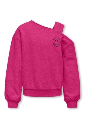 kids only Meisjes trui lm ronde hals kort kids only 15334738 fuchsia purple