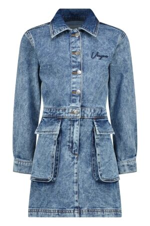 Vingino Meisjes jurk lm Vingino aw24kgd72001 166 mid bleu wash