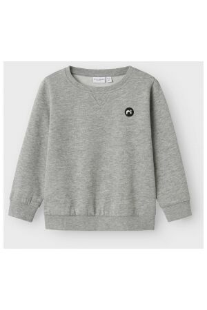 name it mini Jongens trui lm ronde hals name it mini 13220379 grey melange.